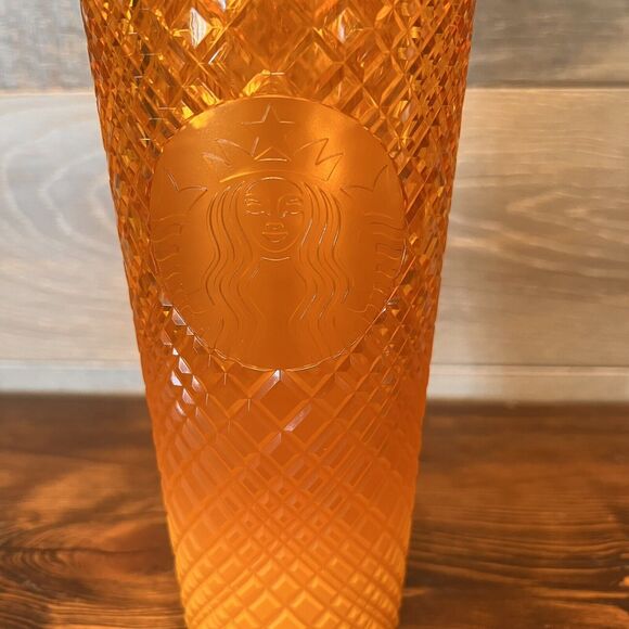 Starbucks 2022 Summer Cold Cup Venti 24oz Yellow Mango Ombre Jeweled Tumbler - Picture 2 of 5